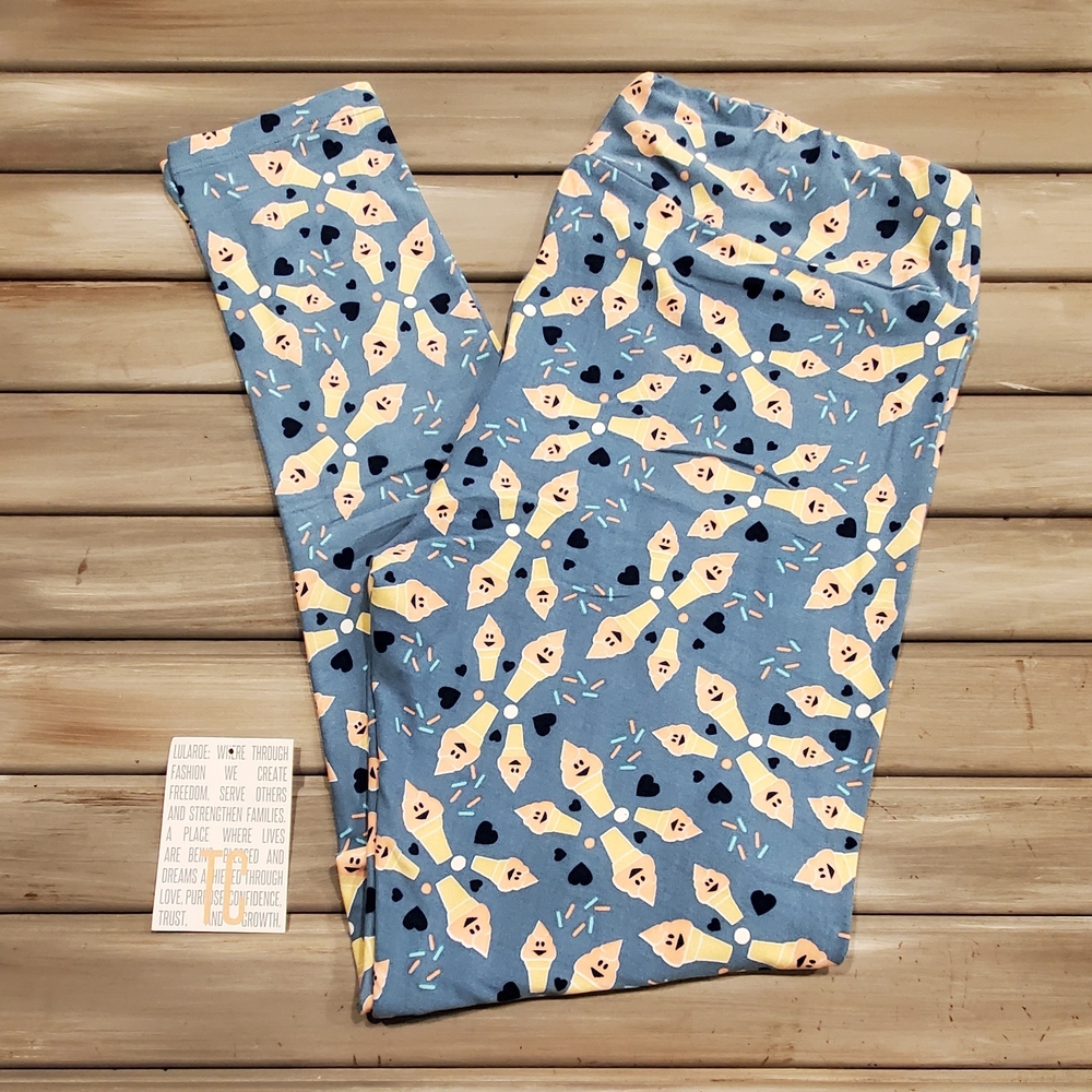 NWOT LuLaRoe Tall And Curvy TC Leggings Rare Unicorn Ice Cream Cones